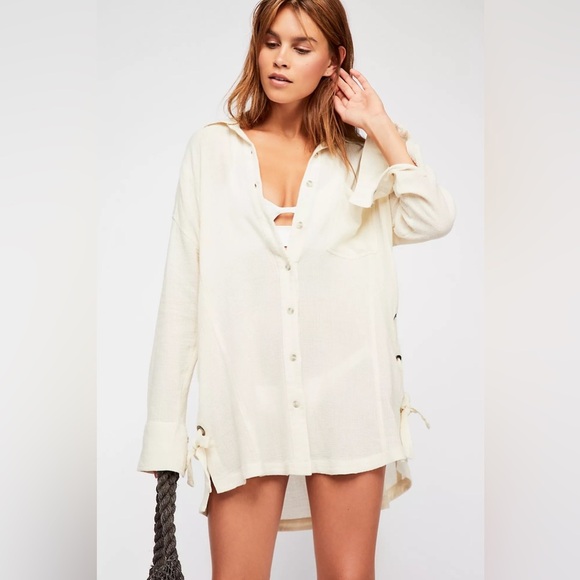 Free People Nordic Day Solid Top 100% Cotton Size XS - Picture 2 of 10